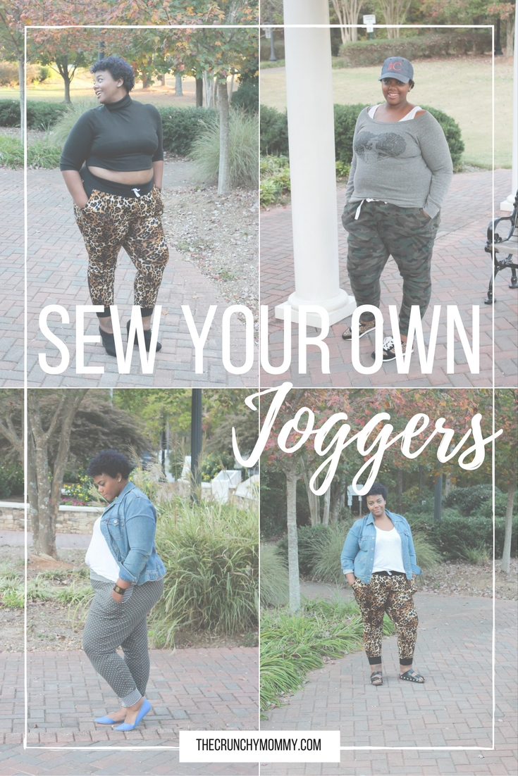 Joggers are the new leggings in my opinion. Here's how I style mine as a pretty stylish work at home mom and the pattern so you can make them too!